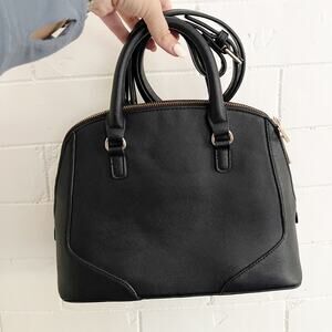 FOREVER 21 Black Crossbody Top Zip Purse Gold Hardware